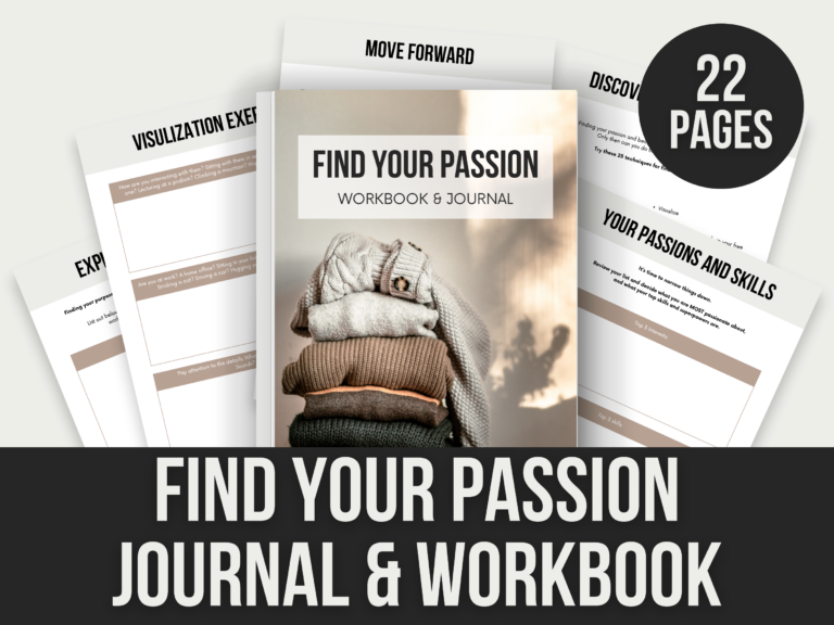 Find Your Passion Journal & Workbook – 22-Page Editable Canva Template with PLR Rights
