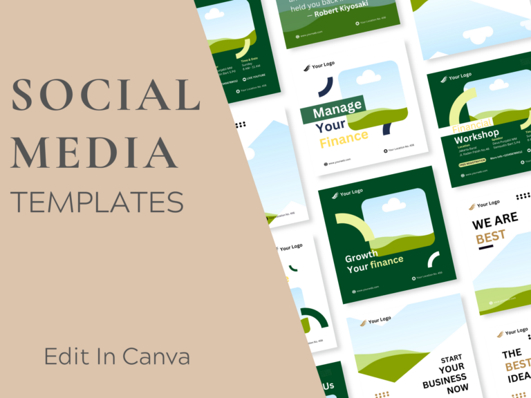 Finance Social Media Feed Templates – Editable Canva Templates with PLR Rights