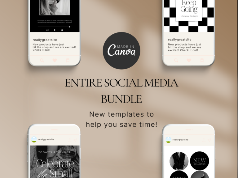 Editable Instagram Bundle Canva Templates – All-in-One Toolkit with PLR