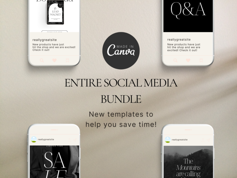 Editable Social Media Bundle Canva Templates – All-in-One Solution with PLR