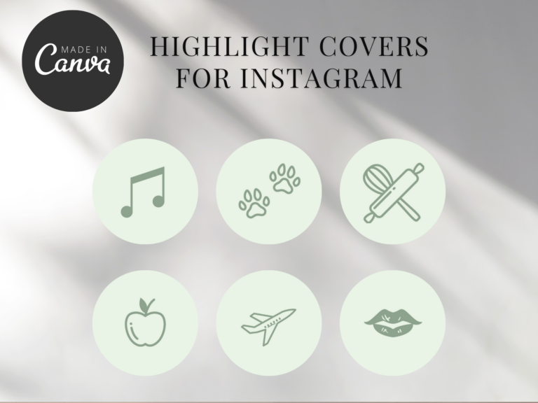 Instagram Highlight Covers Templates – Editable Canva Designs with PLR