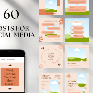 Editable Lovely Fashion Social Media Templates – 60 Designs with PLR