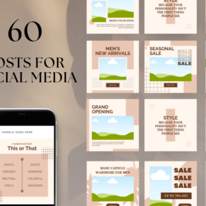 Editable Marvelous Fashion Social Media Templates – 60 Designs with PLR