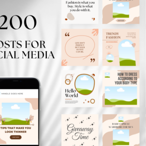 Editable Social Media Canva Templates Bundle – 200 Story Designs with PLR