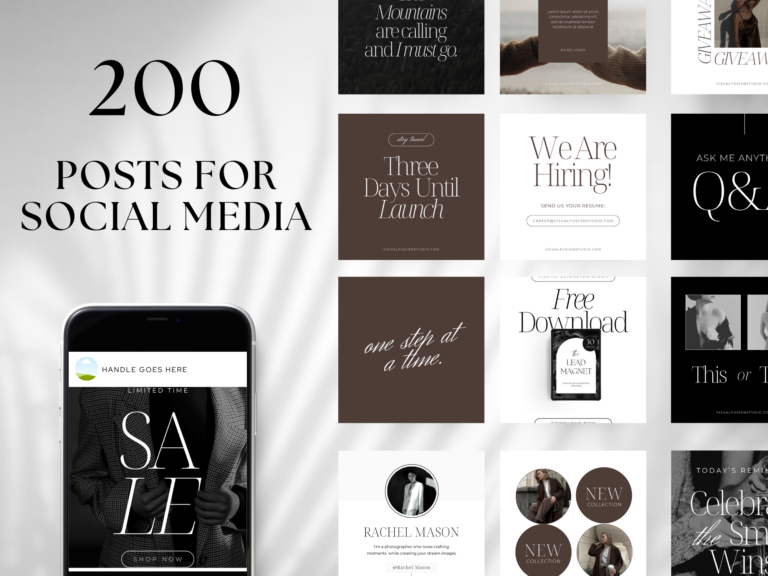 Editable Social Media Canva Templates Bundle – 200 Story Designs with PLR