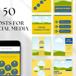 Editable Business Social Media Templates – 50 Designs with PLR