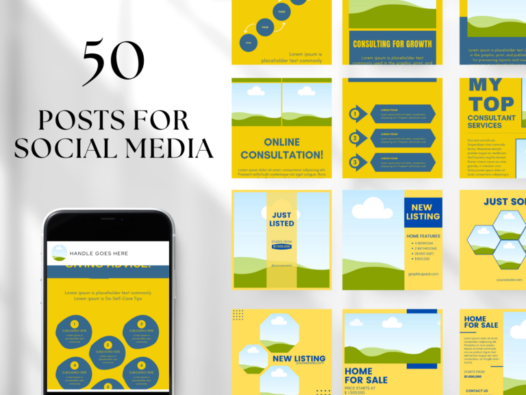 Editable Business Social Media Templates – 50 Designs with PLR