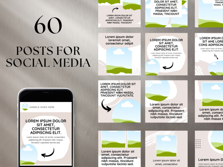 Editable Elegant Fashion Social Media Templates – 60 Designs with PLR