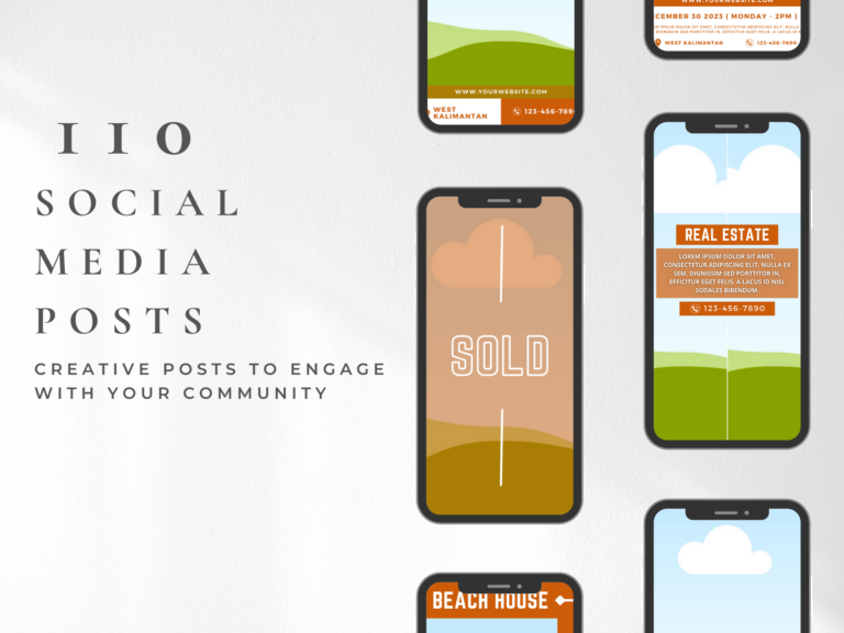 Editable Real Estate Social Media Templates – 110 Designs with PLR