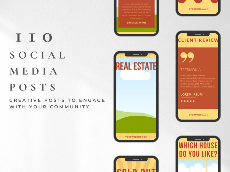 Editable Real Estate Social Media Templates – 110 Designs with PLR