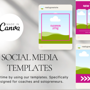 Editable Fashion Social Media Canva Templates – 240 Designs with PLR