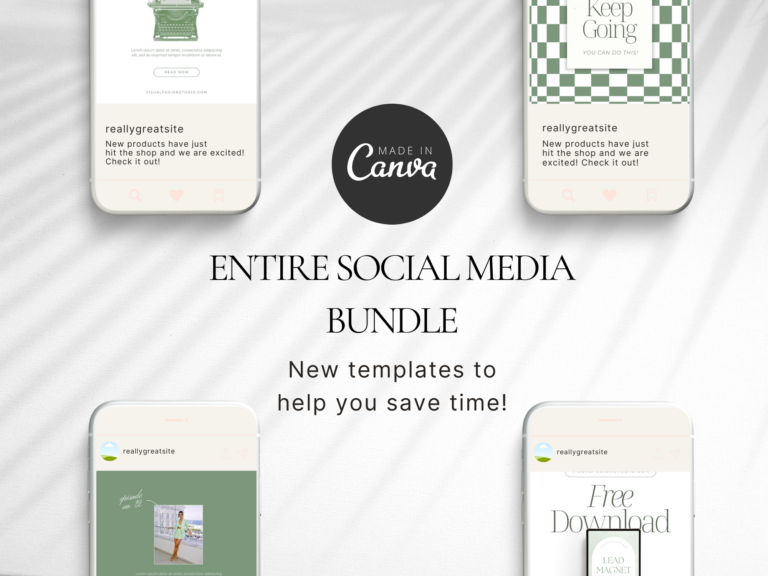 Social Media Bundle Canva Templates – Editable All-in-One Kit with PLR