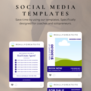 Editable Real Estate Social Media Canva Templates – 60 Designs with PLR