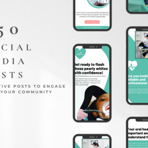 Editable Dental Social Media Canva Templates Bundle – 150 Designs with PLR