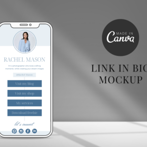 Instagram Link in Bio Editable Canva Template – Customizable Design with PLR