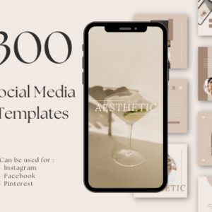 Aesthetic Social Media Templates – 300 Editable Canva Designs with PLR