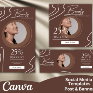 Beauty Center Social Media Templates – Editable Canva Templates with PLR Rights