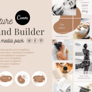 Canva Branding Kit Social Media Pack – Fully Customizable Templates with PLR