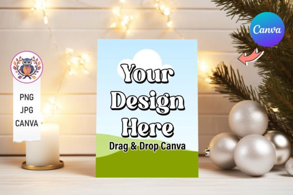 Christmas Card Canva Mockup Template with PLR – Editable for Creative Holiday Showcases