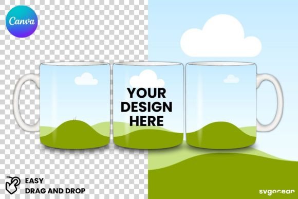 Coffee Mug Canva Mockup Template with PLR – Editable Drag & Drop Design for Professionals