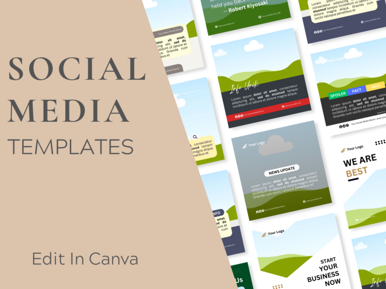 News Info Social Media Feed Templates – Editable Canva Templates with PLR Rights