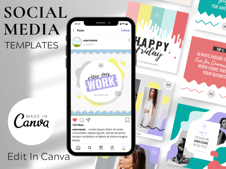 Color Pop Canva Templates – Bold and Fun Social Media Designs with PLR Rights