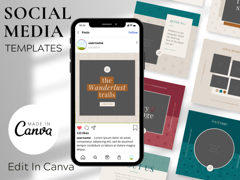 Soirée Social Media Pack – Elegant Canva Templates with PLR Rights