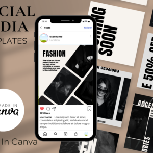 Black & Cream Retro Elegance Posts – Vintage-Inspired Social Media Templates with PLR Rights
