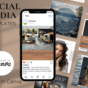 50 Social Media Post Templates for Beauty – Editable Canva Templates with PLR Rights