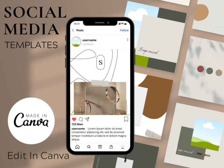 Instagram Template Pack 2 – Abstract Canva Templates with PLR Rights