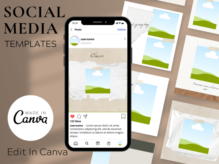 Instagram Template Pack – Modern Editable Canva Templates with PLR Rights