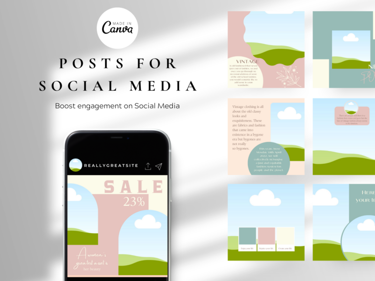 50 Boho Fashion Instagram Post Bundle – Editable Canva Templates with PLR