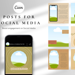 Boho Fashion & Beauty Instagram Templates – Editable Canva Templates with PLR