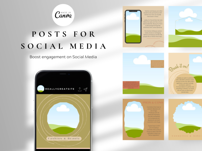 Boho Fashion & Beauty Instagram Templates – Editable Canva Templates with PLR