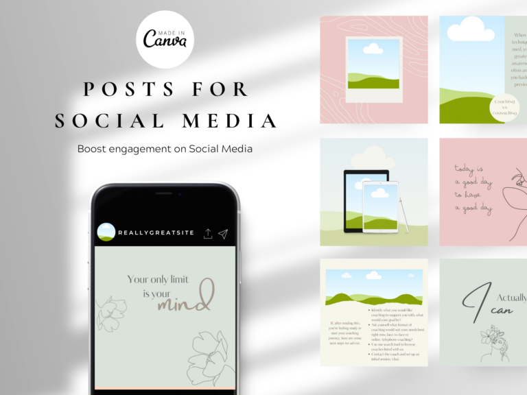 Coach Business Social Media IG Templates – Editable Canva Templates with PLR