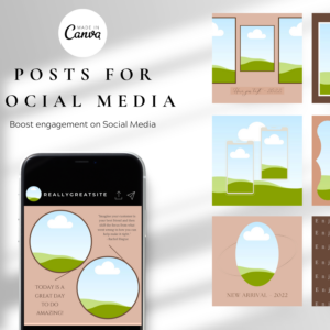 Boho Fashion Instagram Post Templates – Editable Canva Templates with PLR