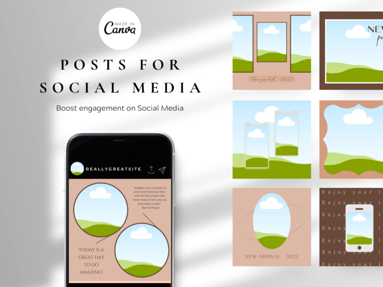 Boho Fashion Instagram Post Templates – Editable Canva Templates with PLR