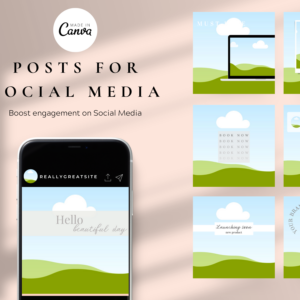 Gray White Black Instagram Post Templates – Editable Canva Templates with PLR