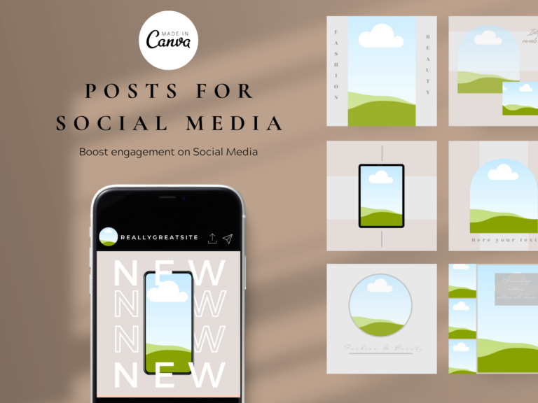 Boho Fashion Instagram Post Templates – Editable Canva Templates with PLR