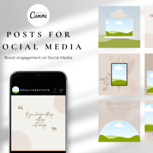 Aesthetic Instagram Brand Post Templates – Editable Canva Templates with PLR
