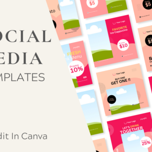 Drink Social Media Feed Templates – Editable Canva Templates with PLR Rights