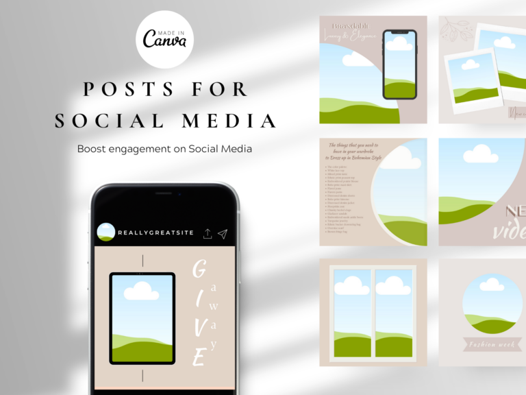 Aesthetic Instagram Post Templates Pack – Editable Canva Templates with PLR