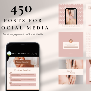 Beauty Social Media Templates – 450 Editable Canva Designs with PLR