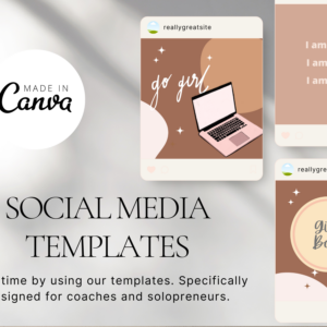Girl Boss Empowering Instagram Posts – Editable Canva Templates with PLR