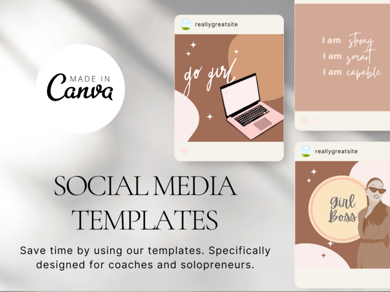Girl Boss Empowering Instagram Posts – Editable Canva Templates with PLR