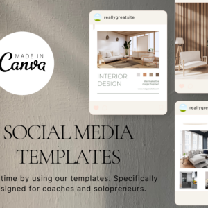 Interior Design Engagement Booster – Editable Canva Templates with PLR