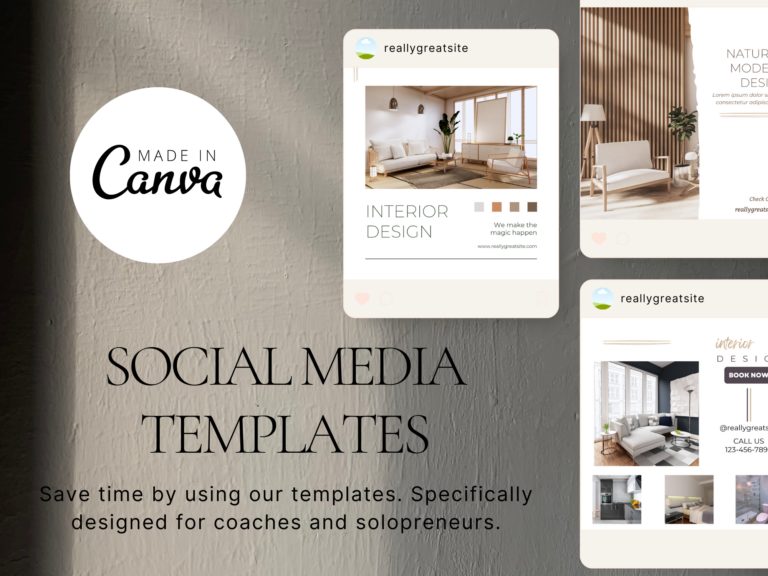Interior Design Engagement Booster – Editable Canva Templates with PLR