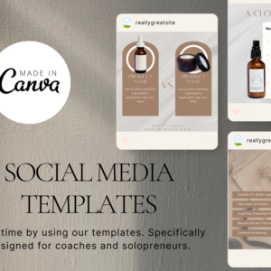 Instagram Esthetician Planner Templates – Editable Canva Templates with PLR