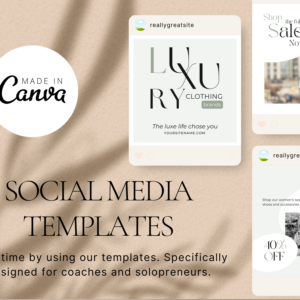 Fashion Boutique Instagram Template – Editable Canva Templates with PLR