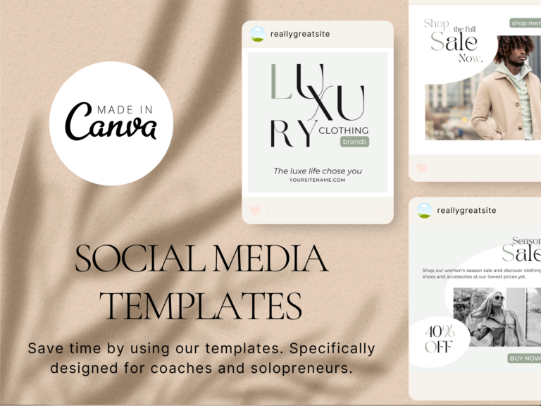 Fashion Boutique Instagram Template – Editable Canva Templates with PLR